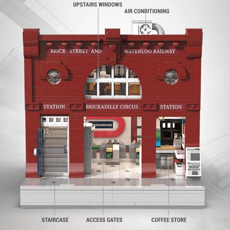 Brickadilly Circus London Station - Building Set | Power Brickz