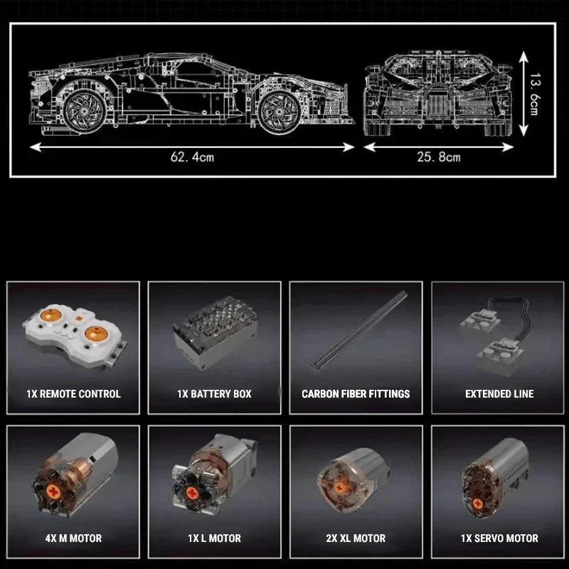 WVoiture Noire - Building Blocks Set | Power Brickz