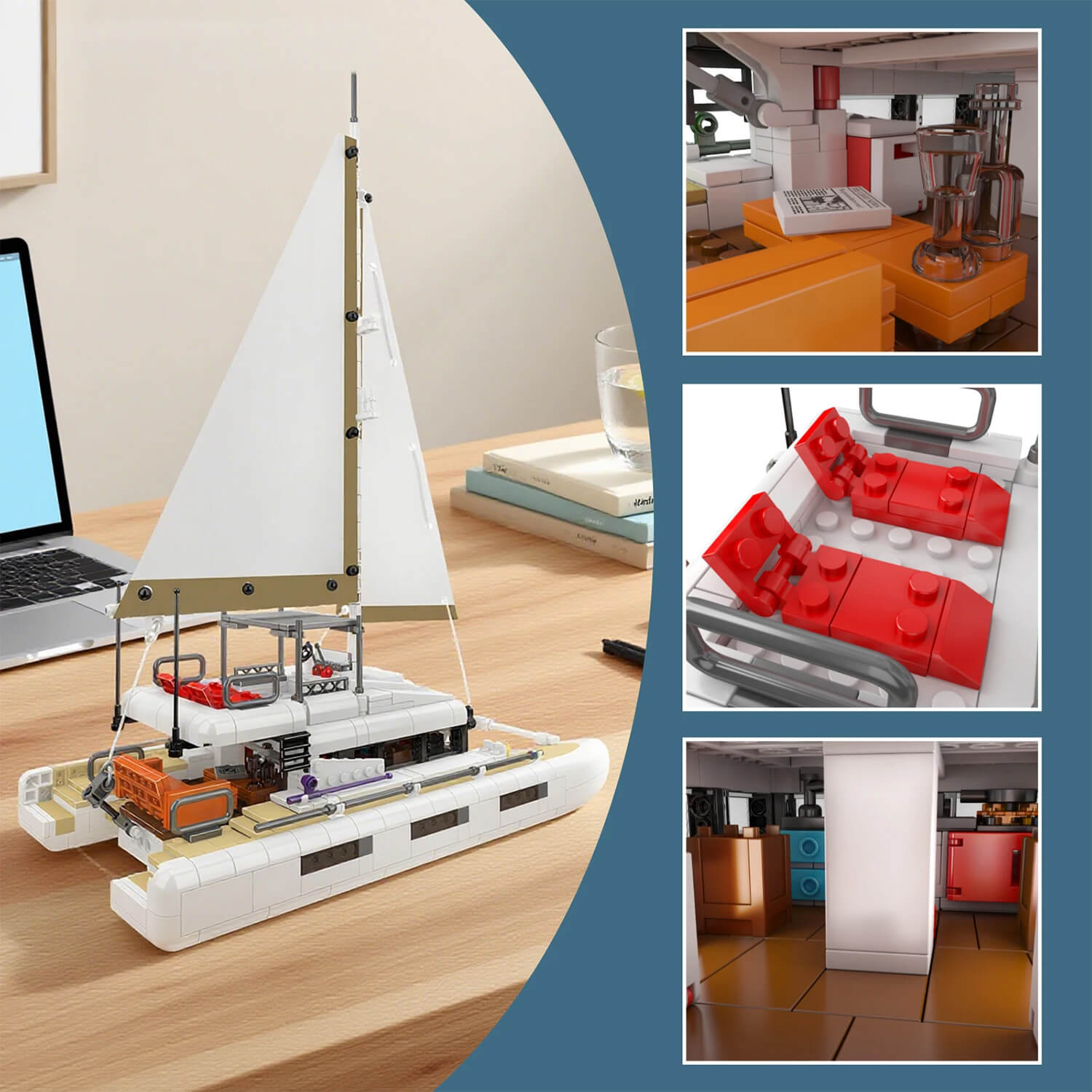 Luxury Catamaran Yacht - Building Blocks Set | Power Brickz