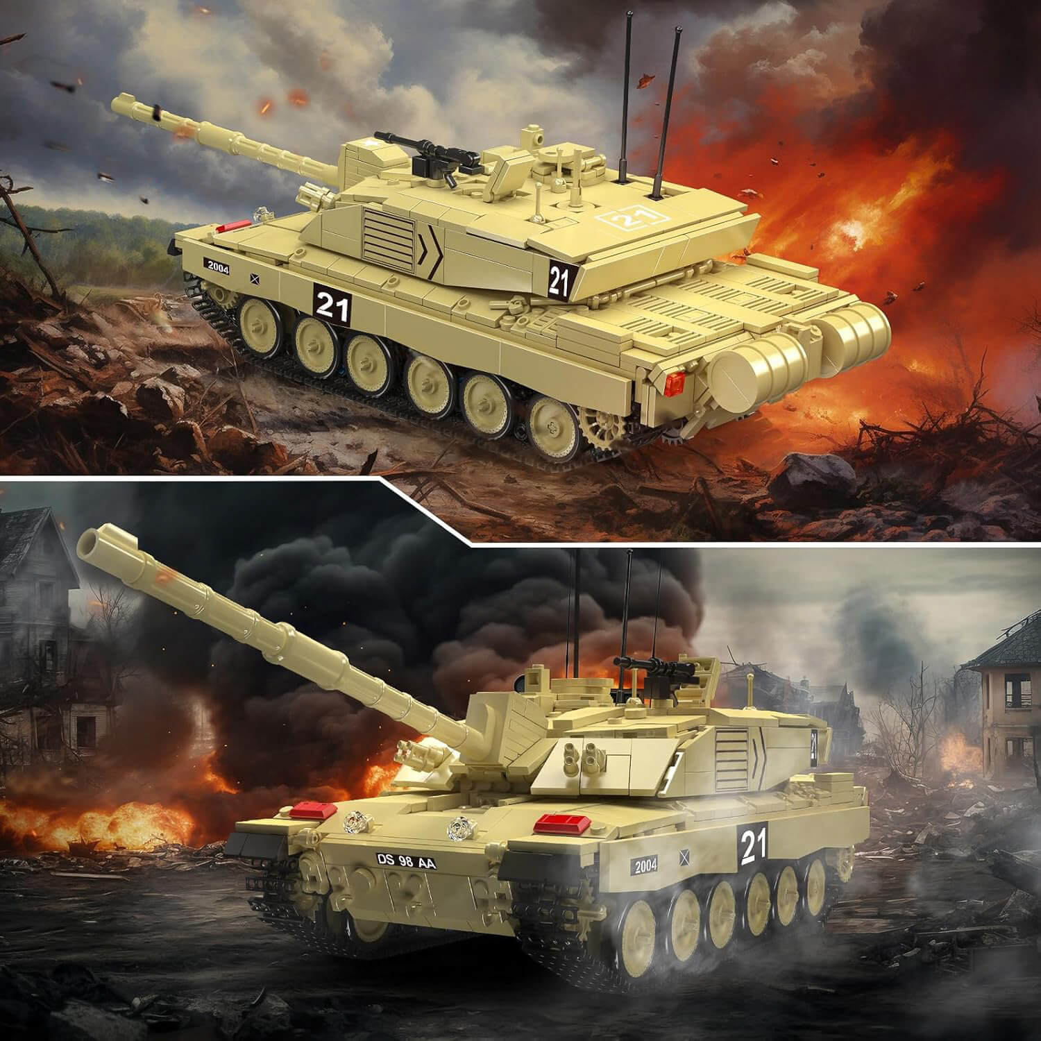 Challenger 2 Battle Tank RC - Building Set | Power Brickz
