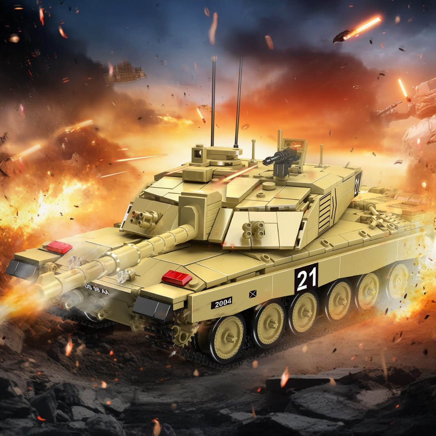 Challenger 2 Battle Tank RC - Building Set | Power Brickz