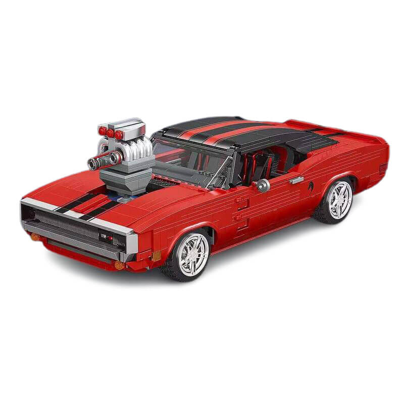 Classic Challenger American Muscle Car - Building Blocks Set | Power Brickz