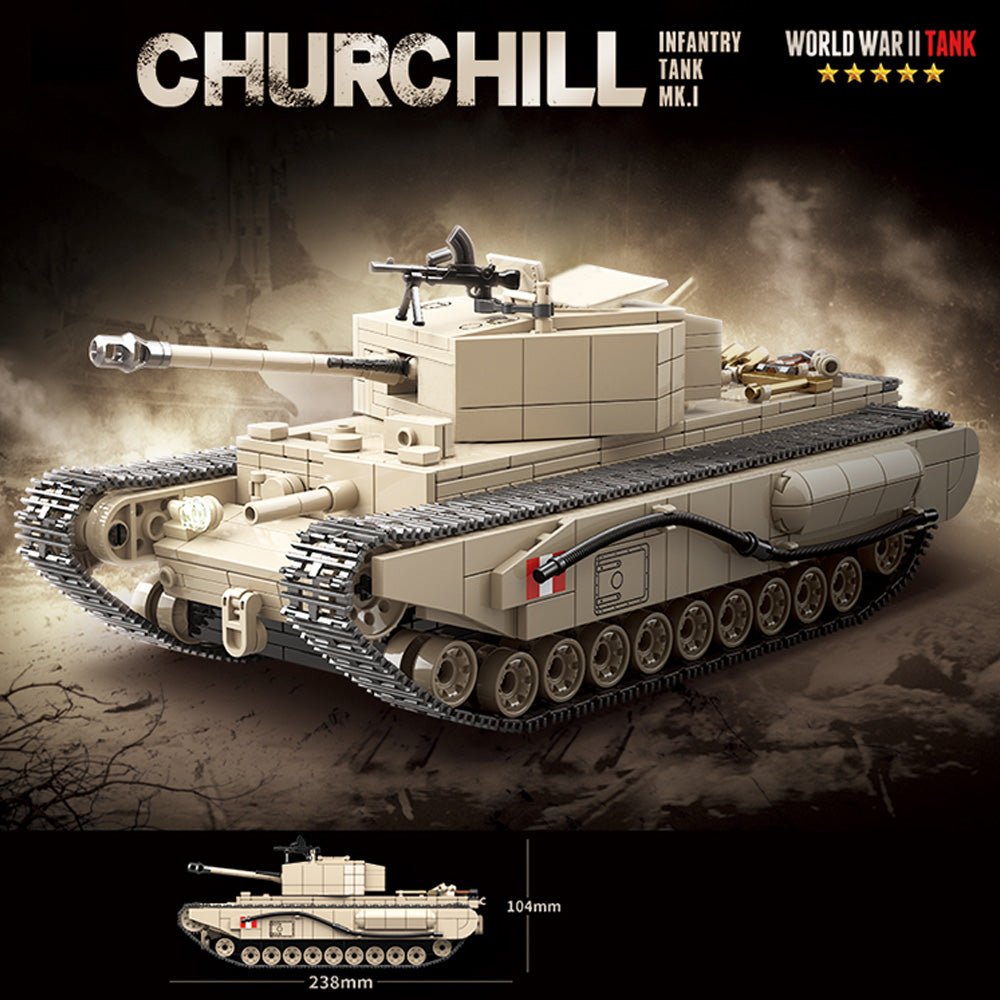 CHURCHILL MK.I Infantry Tank - Building Set | Power Brickz