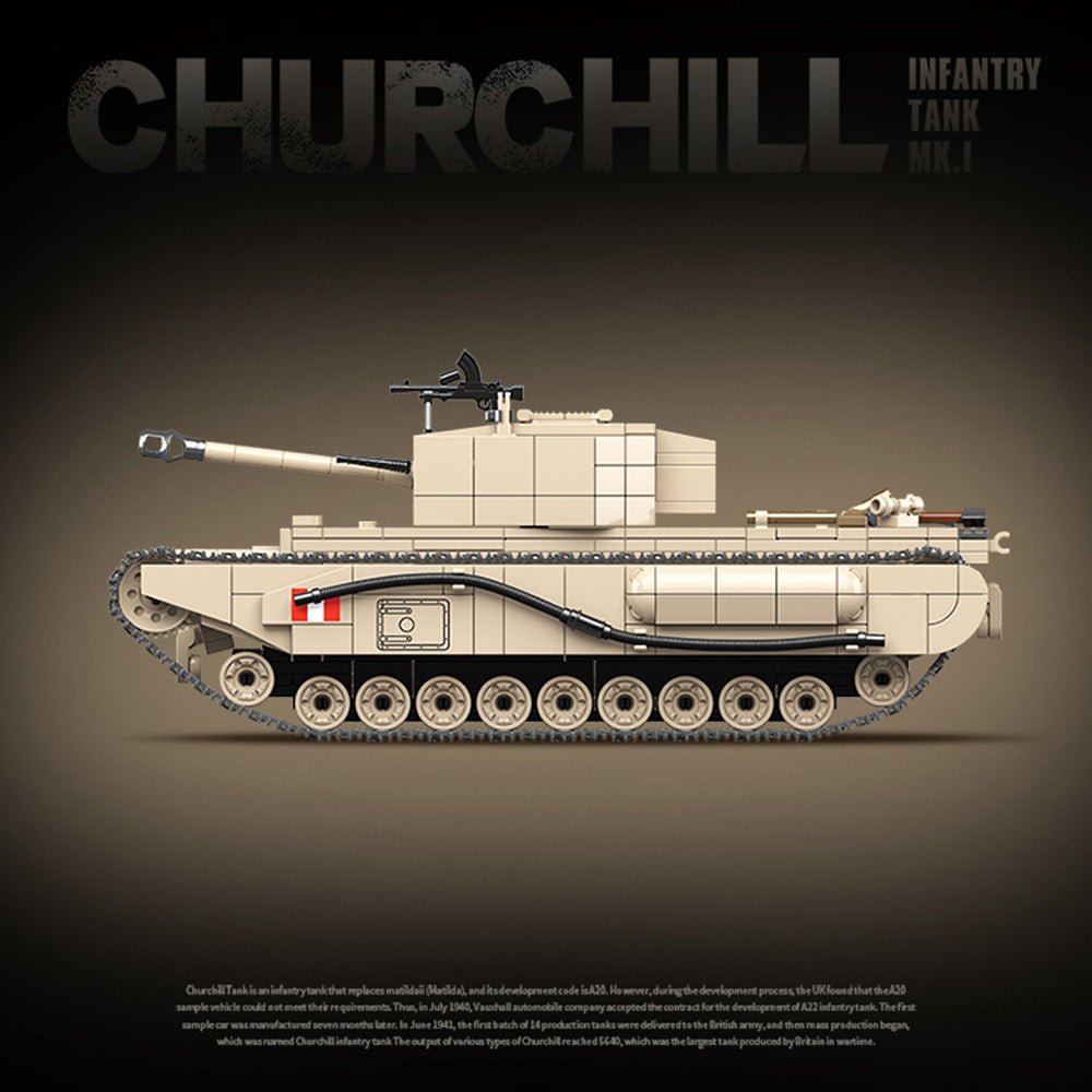 CHURCHILL MK.I Infantry Tank - Building Set | Power Brickz