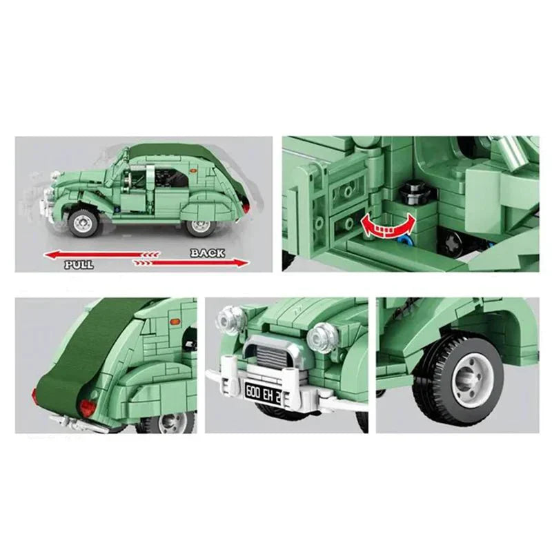 Classic French City Car - Building Blocks Set | Power Brickz