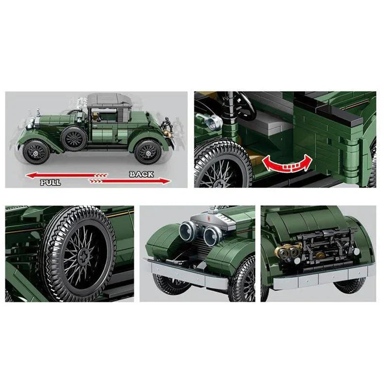 Classic British Luxury Sedan - Building Blocks Set | Power Brickz