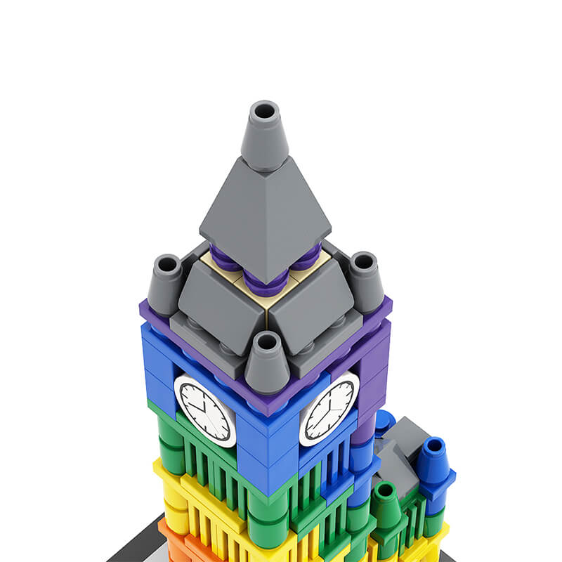 Colorful Big Ben II - Building Set | Power Brickz