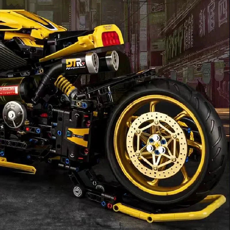 Cyberpunk Neon Street Bike - Building Set | Power Brickz