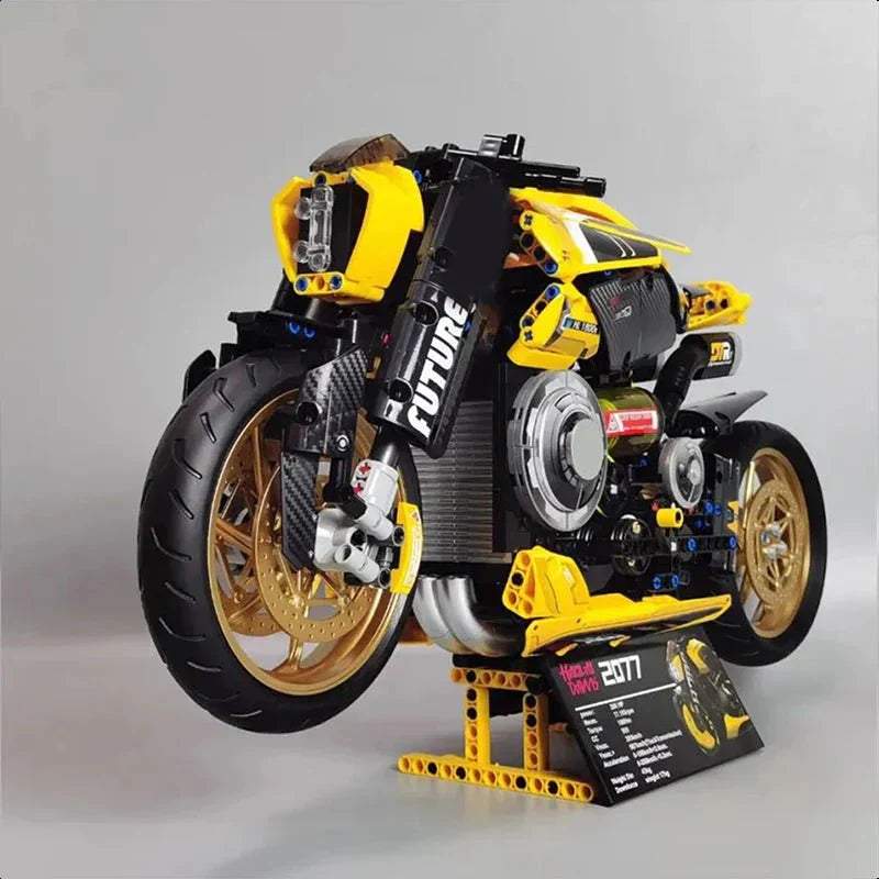 Cyberpunk Neon Street Bike - Building Set | Power Brickz