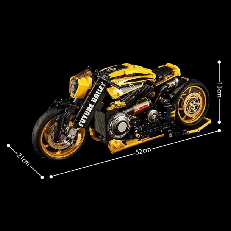 Cyberpunk Neon Street Bike - Building Set | Power Brickz