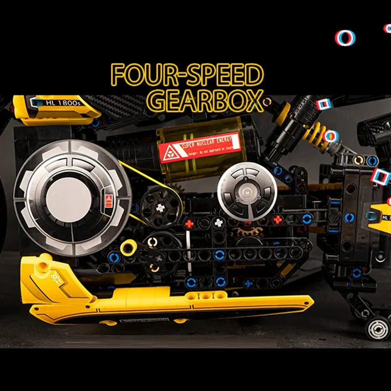 Cyberpunk Neon Street Bike - Building Set | Power Brickz