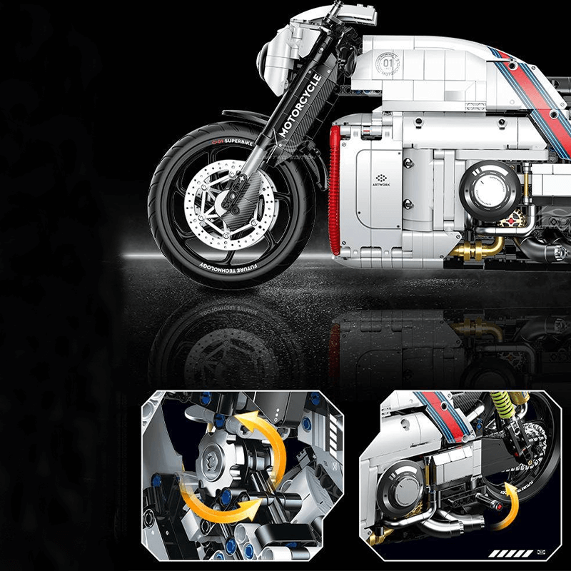 Cyberpunk Mecha Sport Bike - Building Set | Power Brickz