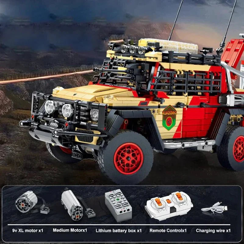 Jurassic Dino Hunter Off-Road Truck - Building Blocks Set | Power Brickz