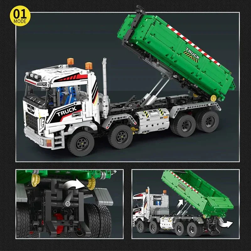 Dump Truck with Trailer - Building Blocks Set | Power Brickz