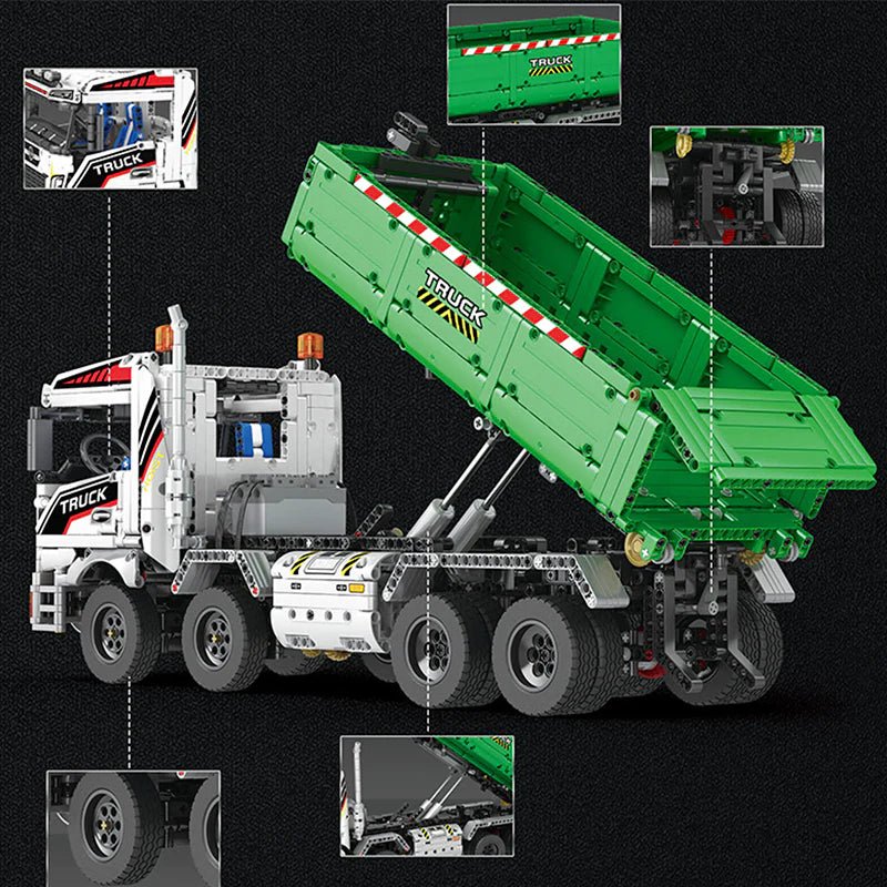 Dump Truck with Trailer - Building Blocks Set | Power Brickz