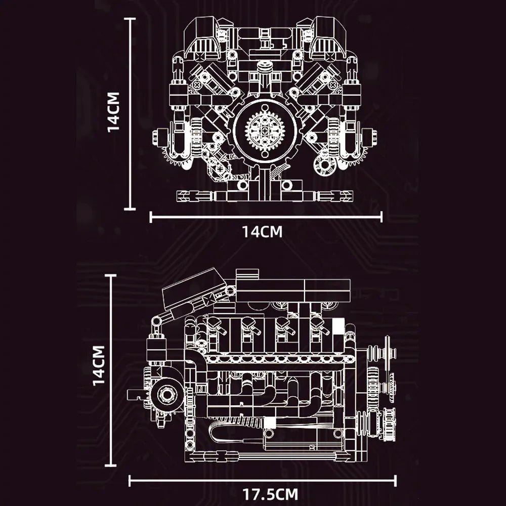 F40LM Le Mans V8 Engine | 700pcs - Power Brickz