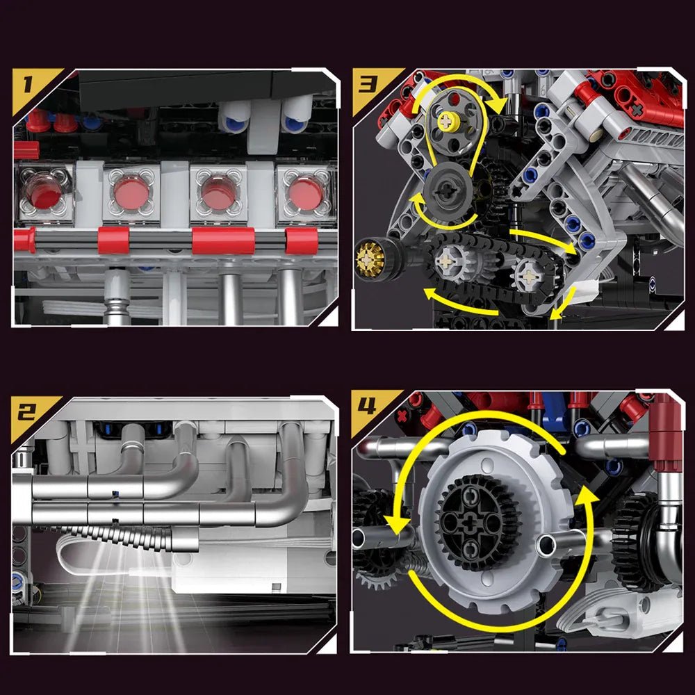 F40LM Le Mans V8 Engine | 700pcs - Power Brickz