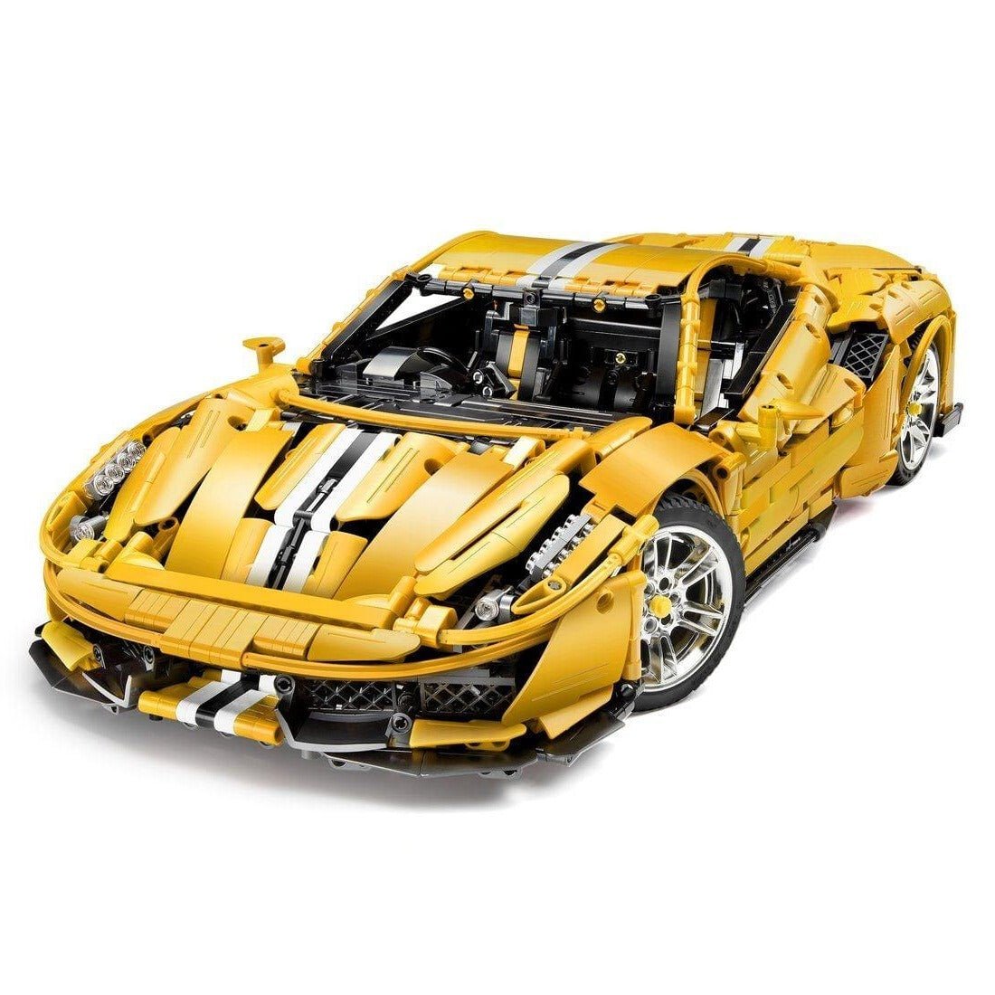 V8 FItalian Track Supercar Yellow - Building Blocks Set | Power Brickz
