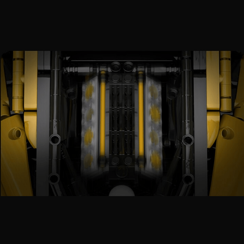 V8 FItalian Track Supercar Yellow - Building Blocks Set | Power Brickz