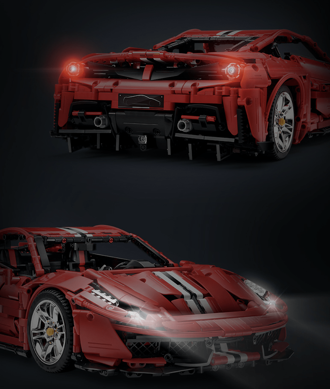 V8Italian Supercar Red - Building Blocks Set | Power Brickz