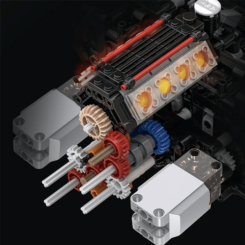 V8Italian Supercar Red - Building Blocks Set | Power Brickz