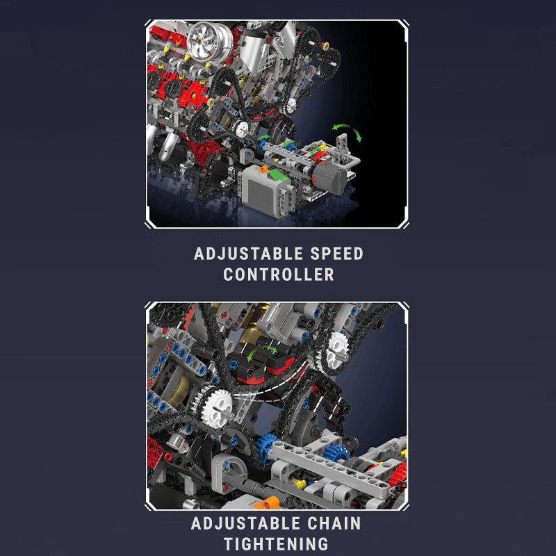 Ferrari F488 V8 Engine - Building Set | Power Brickz