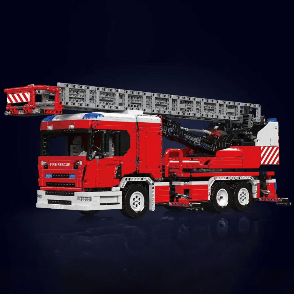 Fire Rescue Ladder Truck - Building Blocks Set | Power Brickz