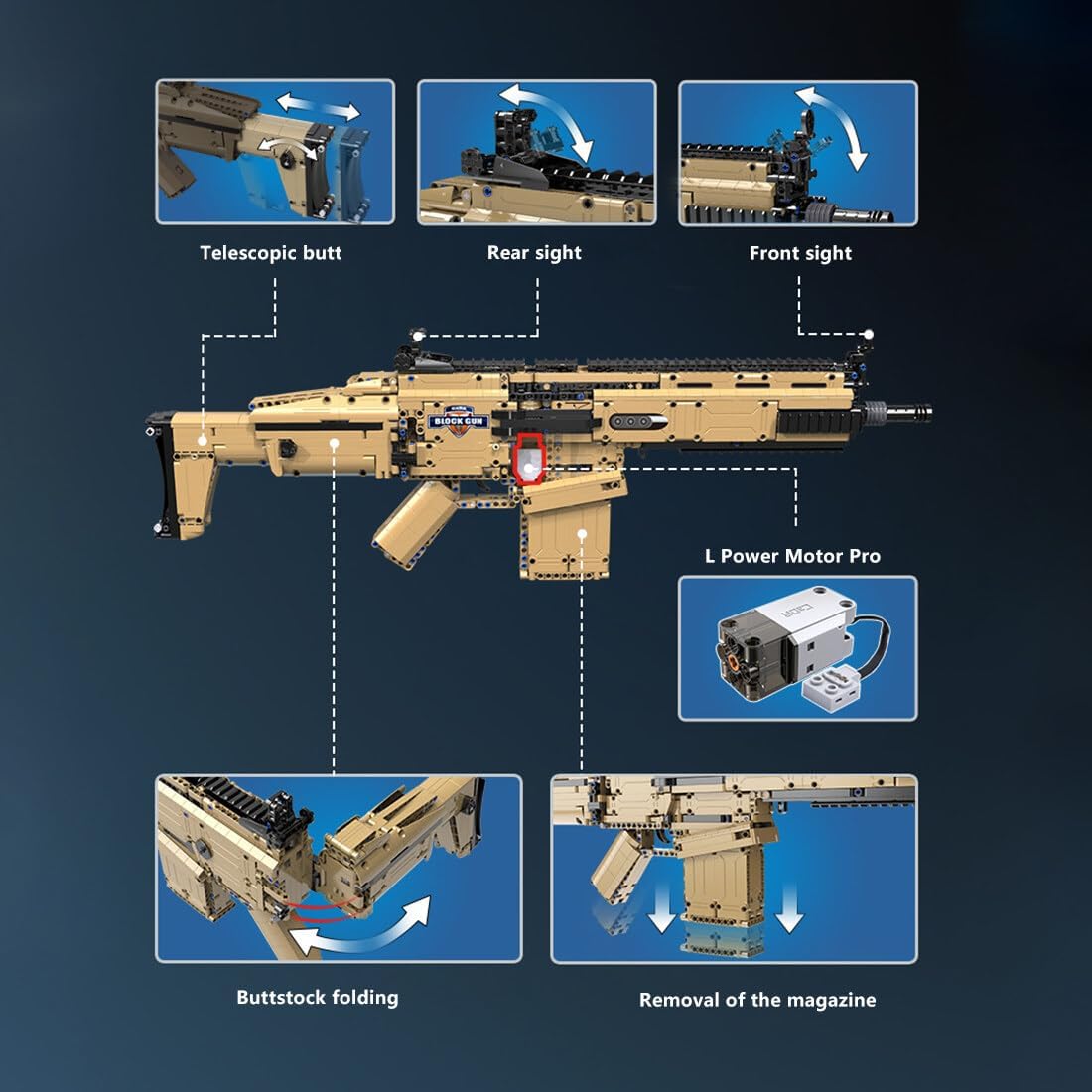 FN SCAR 17S Assault Rifle | 1406pcs - Power Brickz