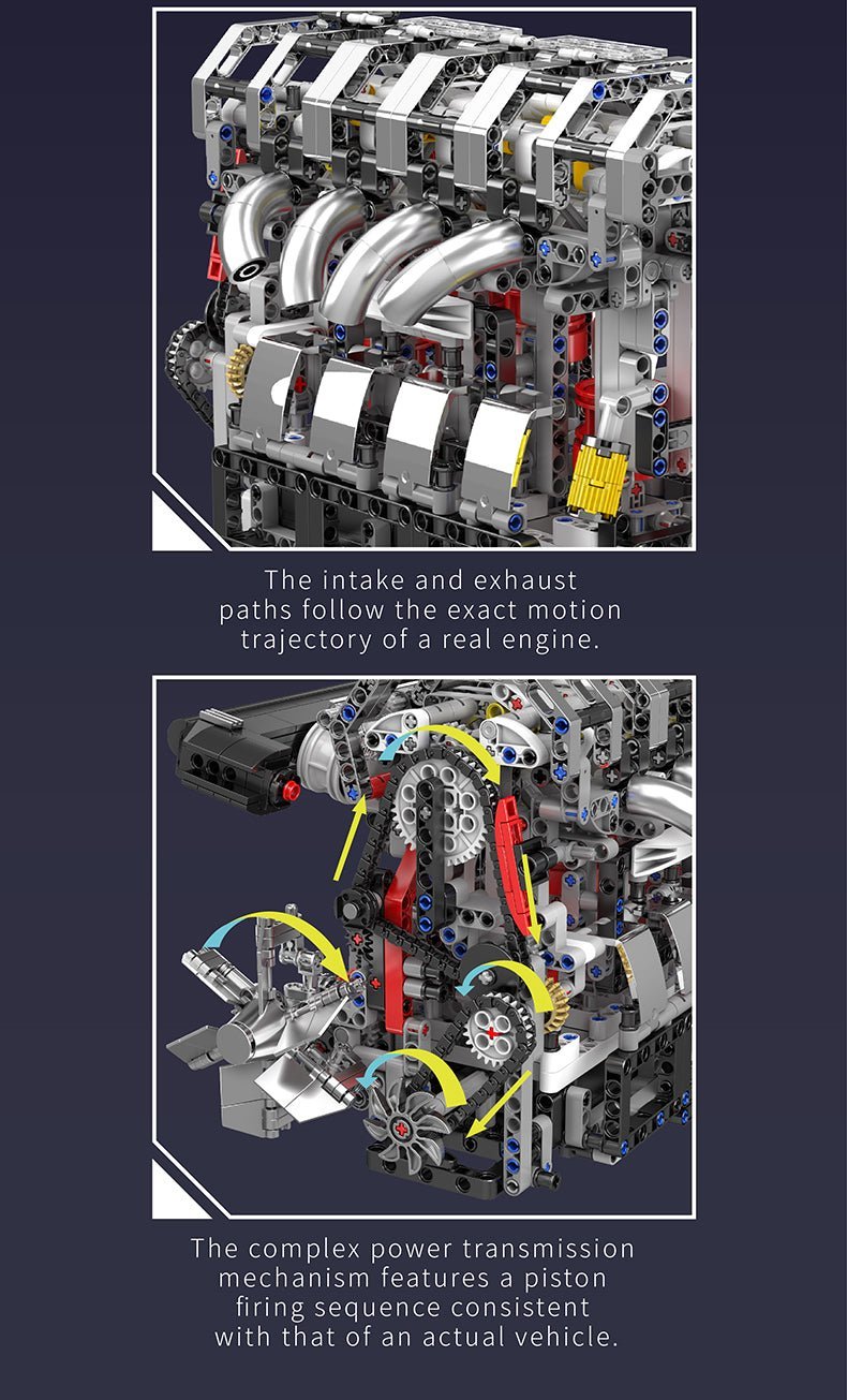 Functional Inline 4 - Cylinder L4 Gasoline | 1787pcs - Power Brickz
