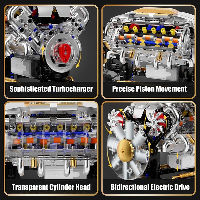 Functional V8 Engine Model | 691pcs - Power Brickz