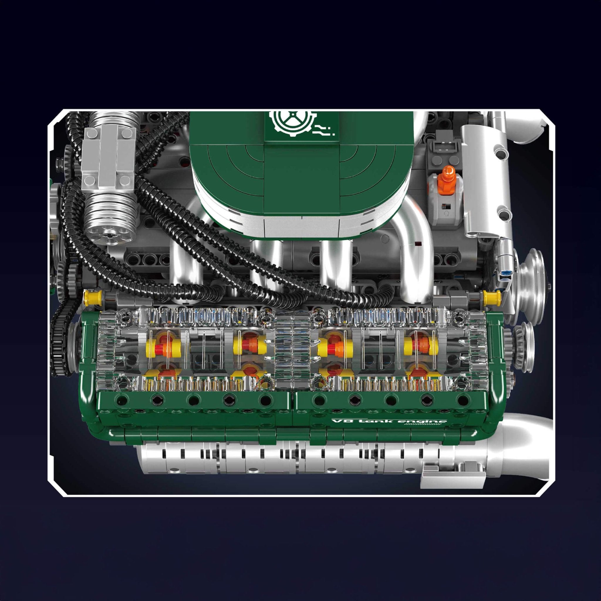 Functional V8 Tank Engine | 2250pcs - Power Brickz