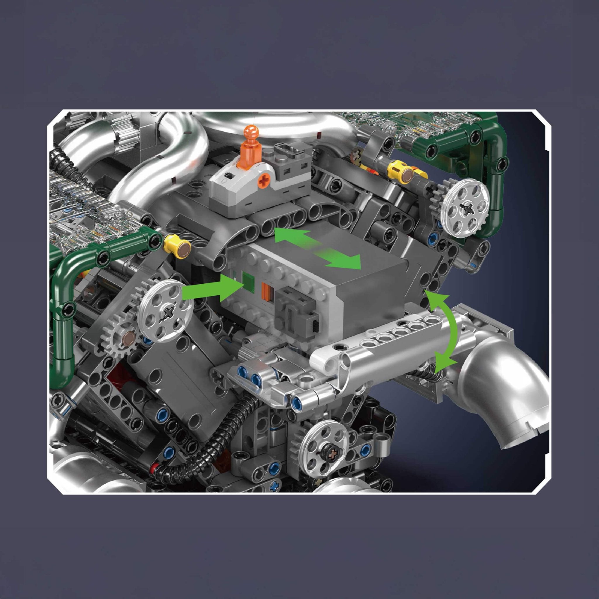 Functional V8 Tank Engine | 2250pcs - Power Brickz