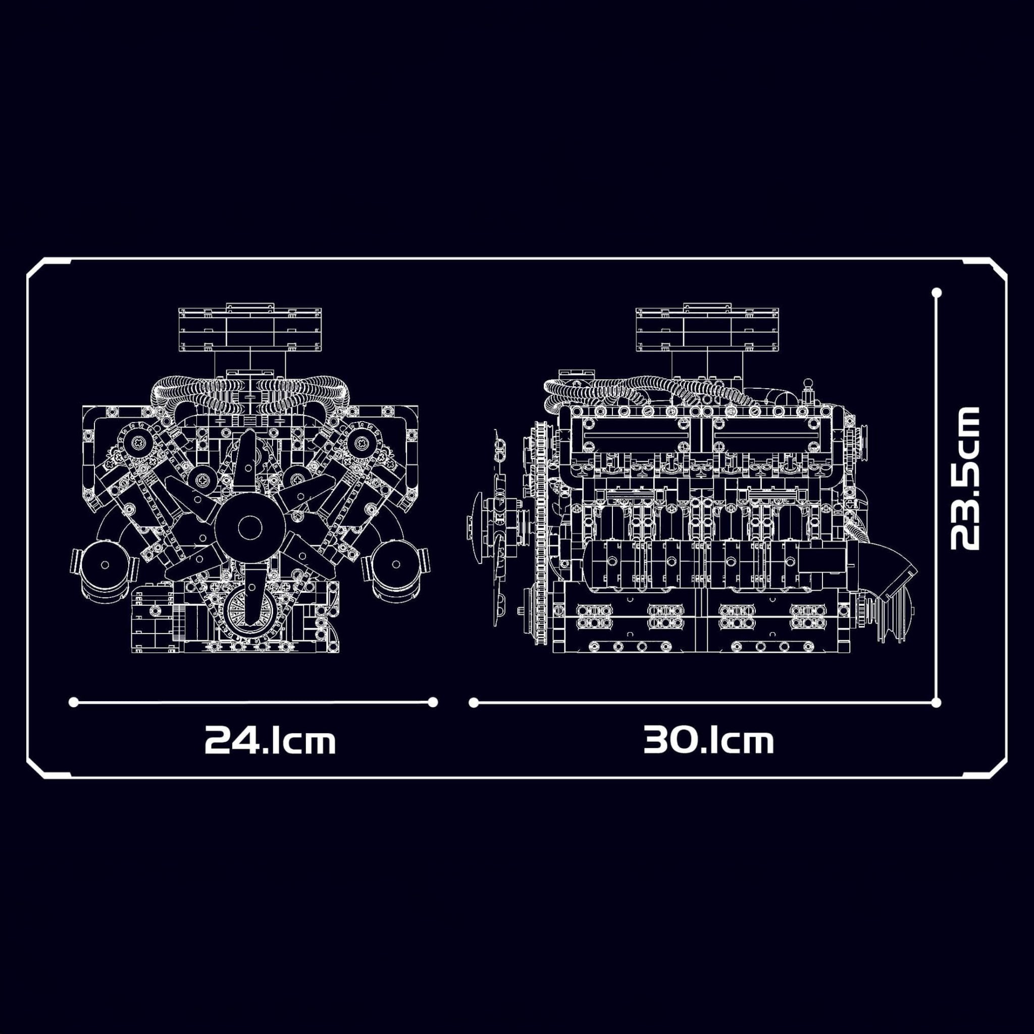 Functional V8 Tank Engine | 2250pcs - Power Brickz