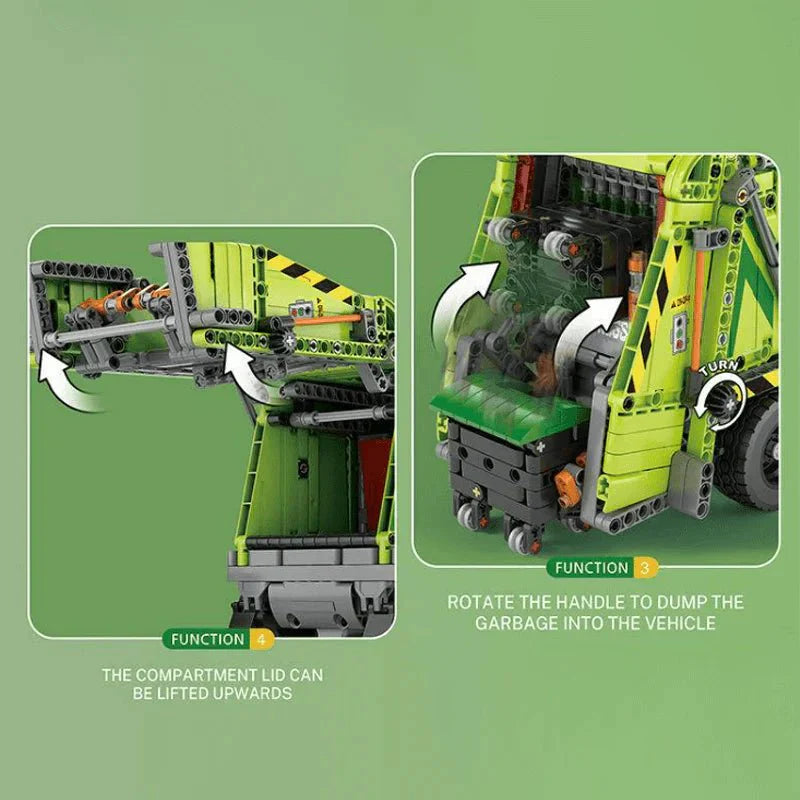 Urban Waste Collection Truck - Building Blocks Set | Power Brickz