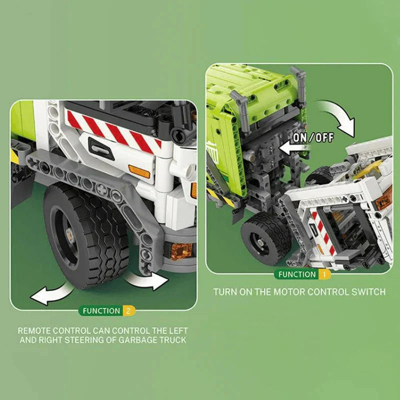 Urban Waste Collection Truck - Building Blocks Set | Power Brickz