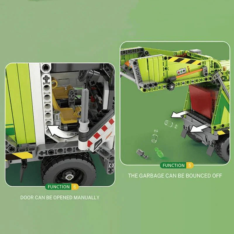 Urban Waste Collection Truck - Building Blocks Set | Power Brickz
