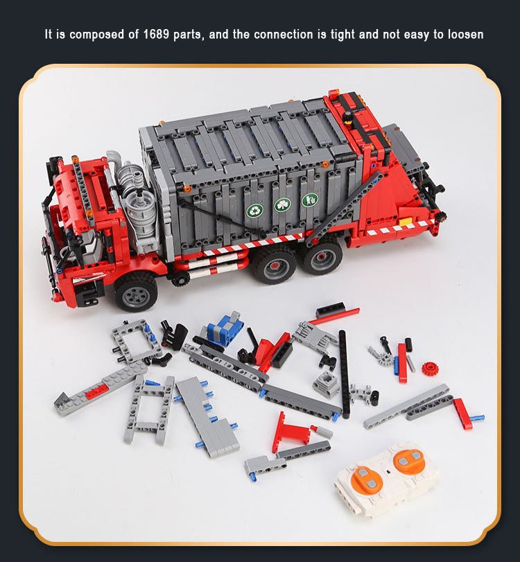 Urban Garbage Collection Truck - Building Blocks Set | Power Brickz