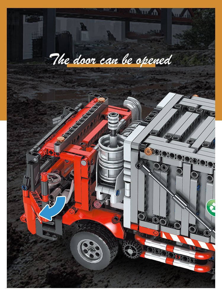 Urban Garbage Collection Truck - Building Blocks Set | Power Brickz