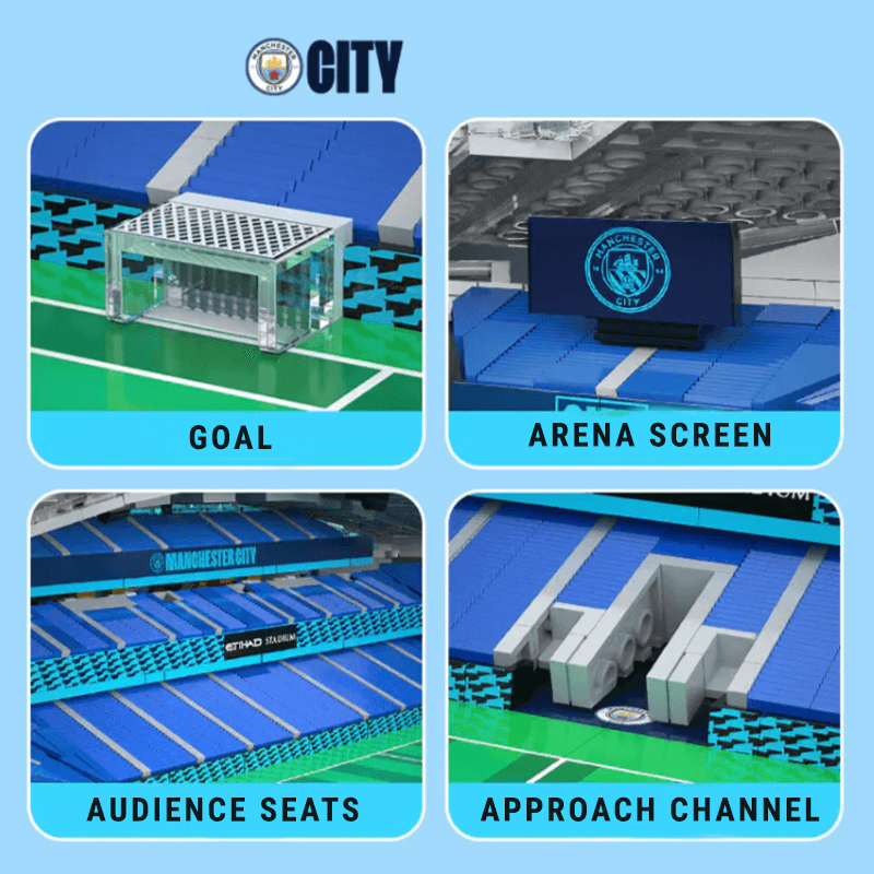 Manchester City Football Club Etihad Stadium - Building Blocks Set | Power Brickz