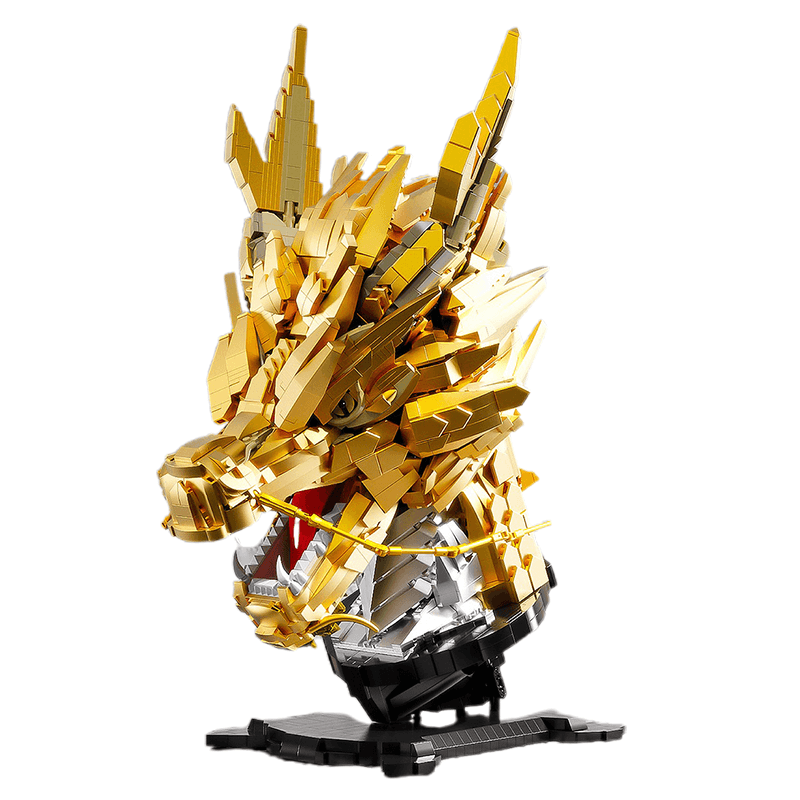 Gold Edition Dragon Head - Building Set | Power Brickz