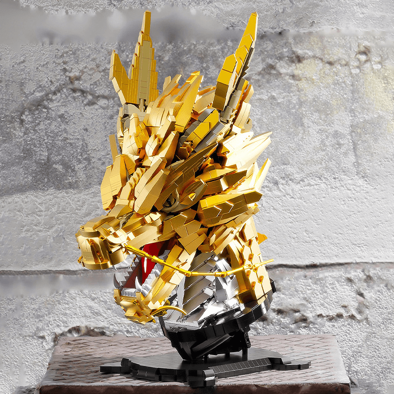Gold Edition Dragon Head - Building Set | Power Brickz