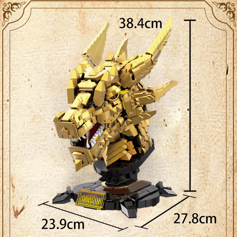 Gold Edition Dragon Head - Building Set | Power Brickz