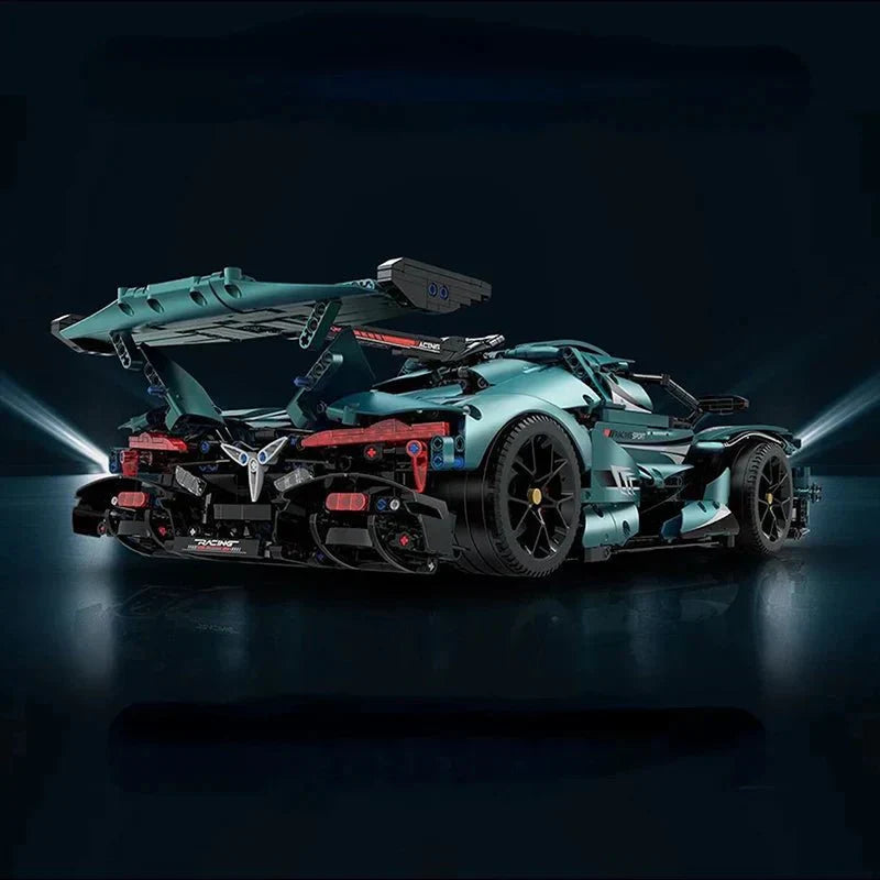 Blue Track-Only Hypercar - Building Blocks Set | Power Brickz