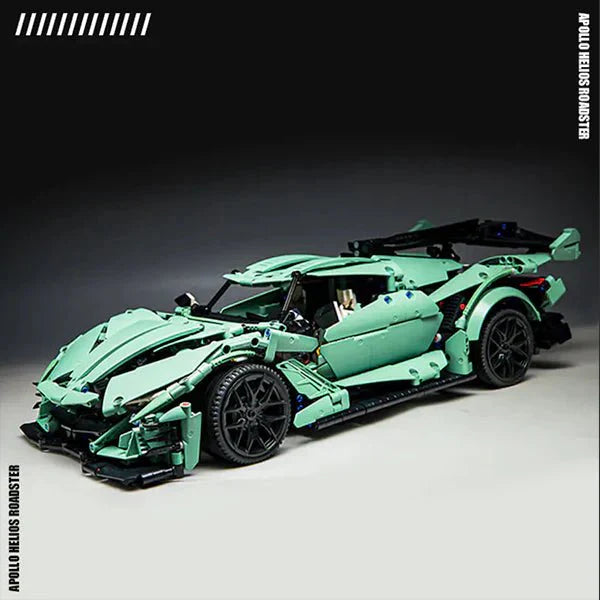 Green Track-Only Hypercar - Building Blocks Set | Power Brickz