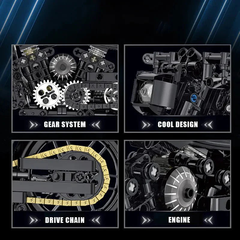 Classic V-Twin Cruiser - Building Set | Power Brickz