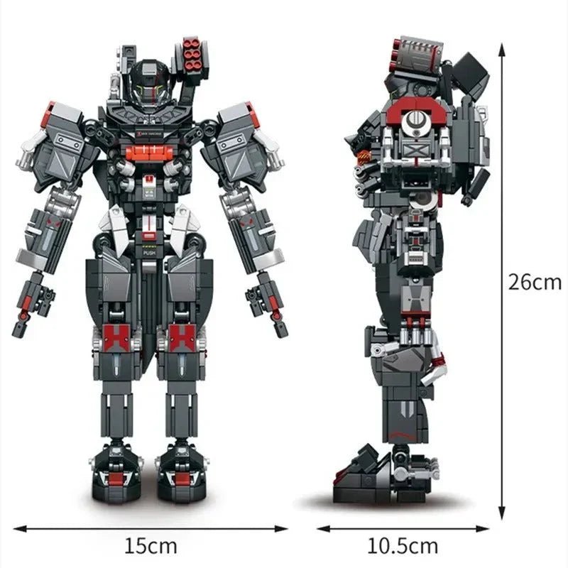 Heavy Duty Mecha Robot MU2 White Shark Bricks Toy | 802pcs - Power Brickz