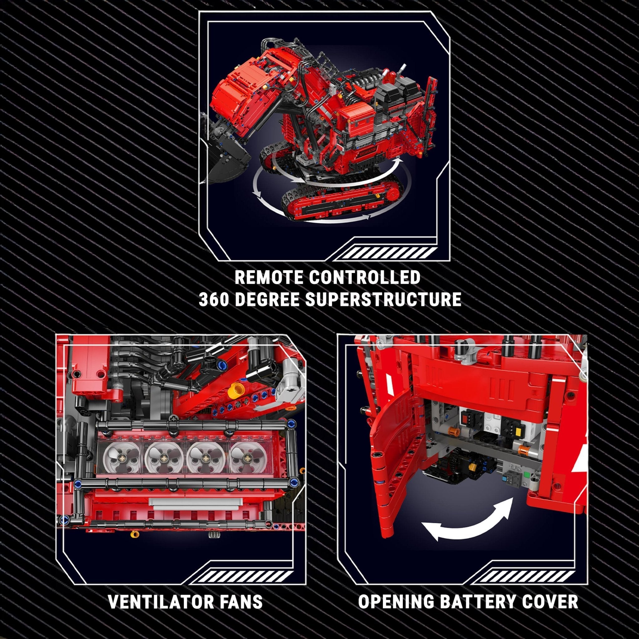 Heavy-Duty RC Excavator - Building Set | Power Brickz