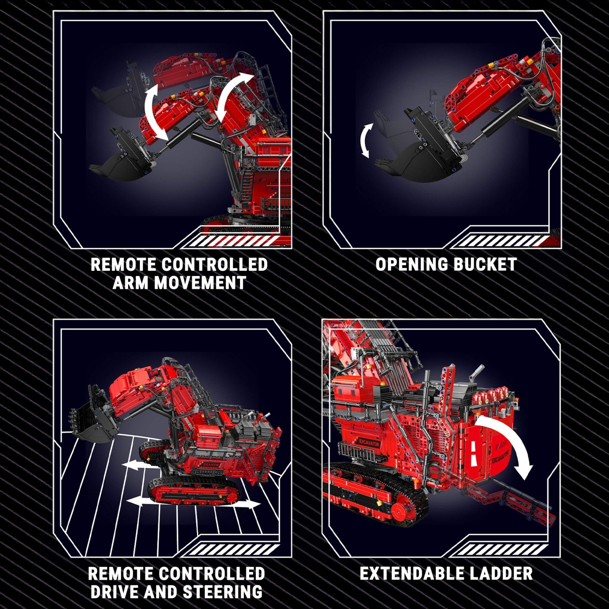 Heavy-Duty RC Excavator - Building Set | Power Brickz