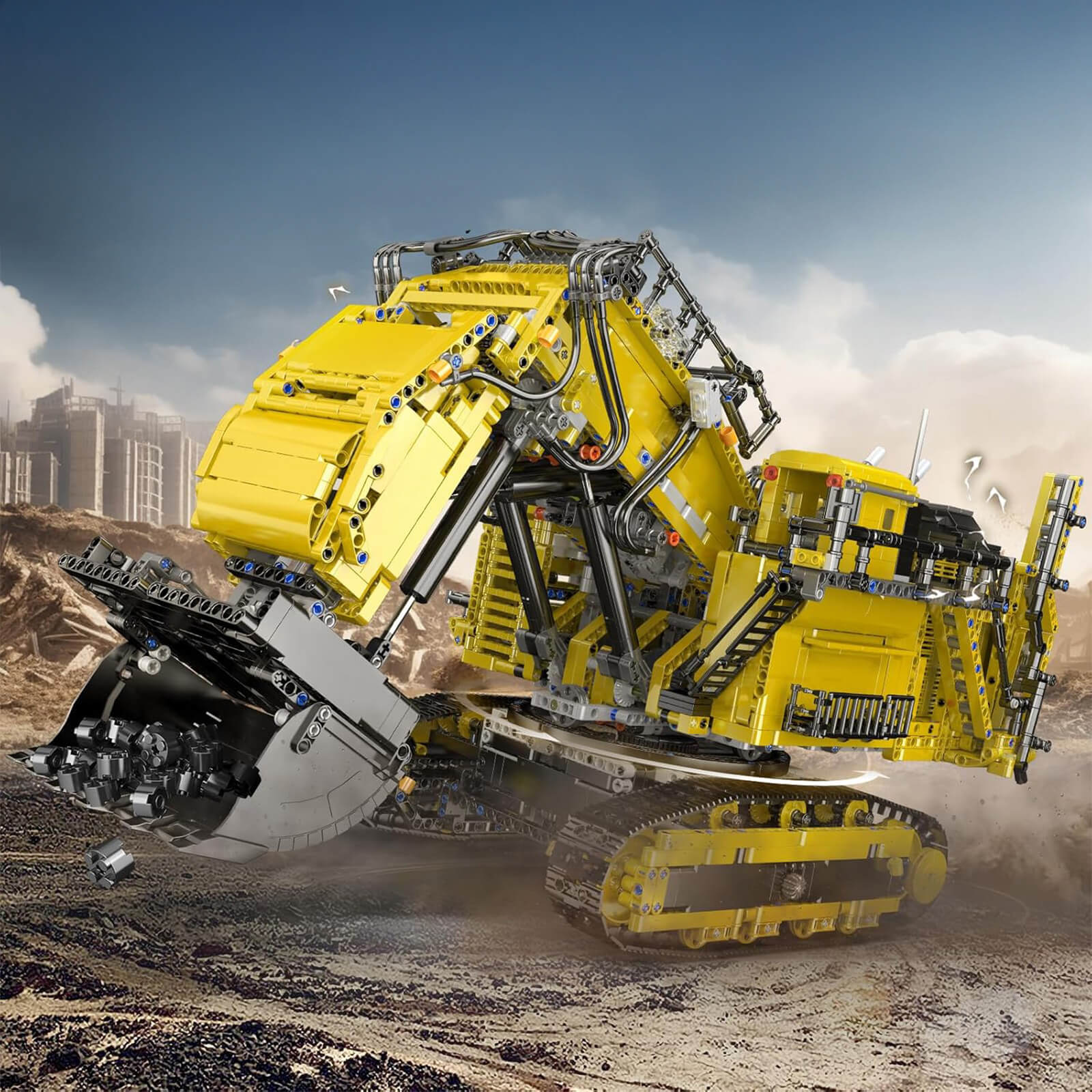Heavy-Duty RC Excavator - Building Set | Power Brickz