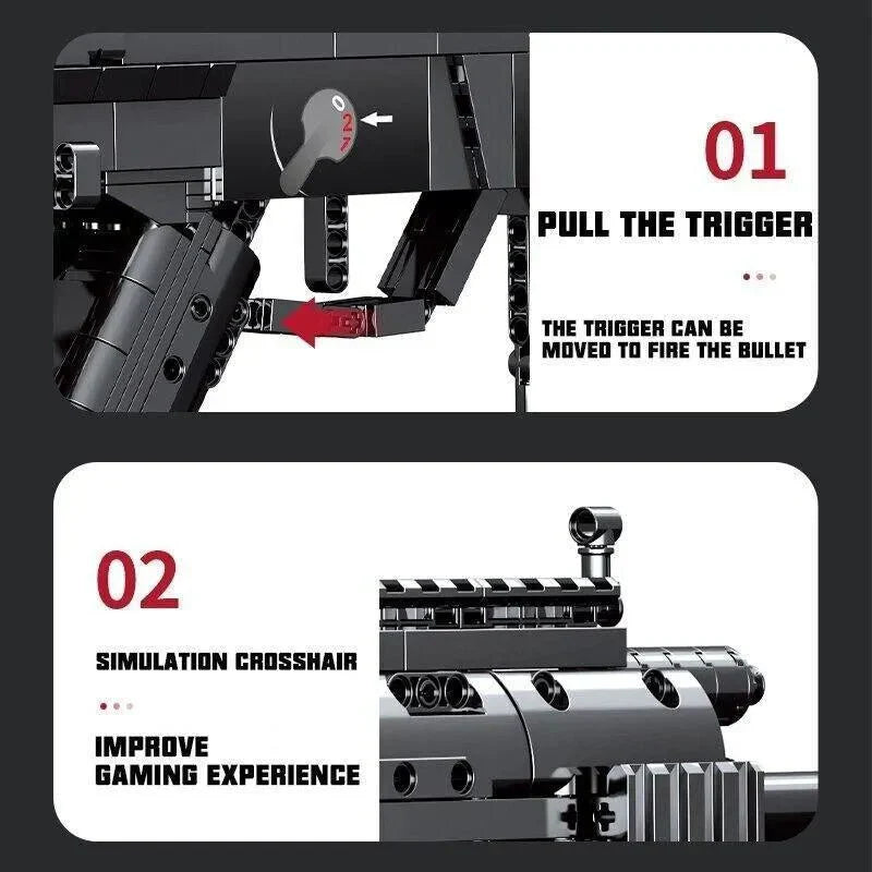 Heavy Duty SMG Combat Rifle - Building Set | Power Brickz